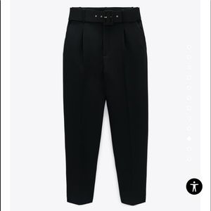 Zara pants with fabric-coverd belt